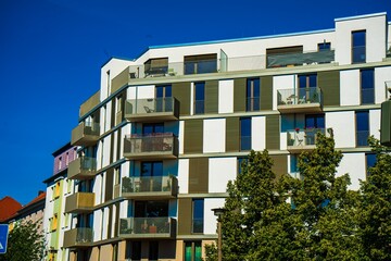 Modern Apartment Building With Balconies