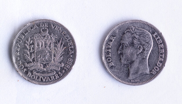 Venezuela 2 Bolivares Coin 1989 Featuring Sim&oacute;n Bol&iacute;var