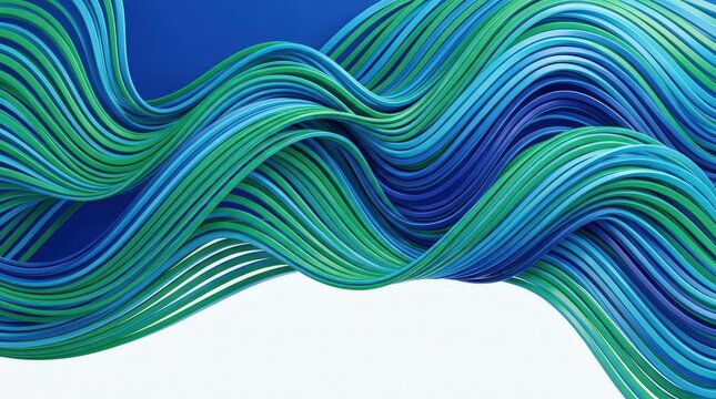 Dynamic abstract blue wave pattern design illustrating smooth fluid flow lines creating elegant rhythmic curves for graphic display.