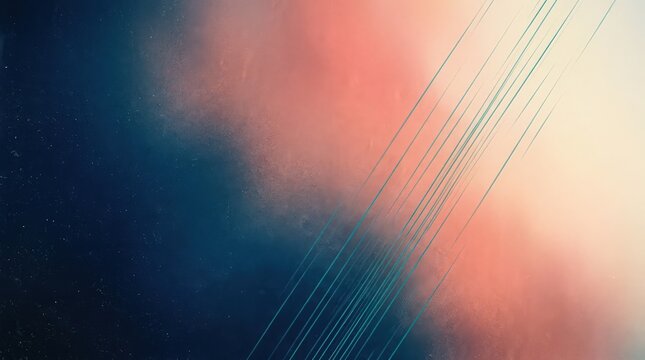 Abstract diagonal streaks of blue and pink light create a soft background with blurred gradients