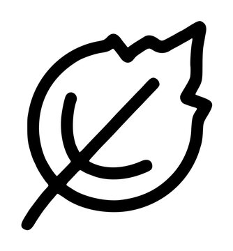 Crimson Dogwood Leaf Simple Hand Drawn Black Vector Icon Illustration Outline Symbol on White Background Nature Botanical Graphic Design Element for Web Mobile App Interface Decoration