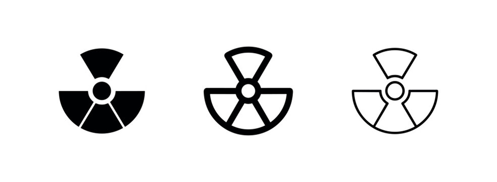 Radiation hazard toxic warning icon set