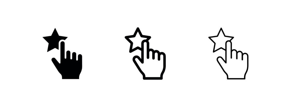 Hand Rating Star Icon Set