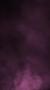 Subtle pink fog drifting smoothly over dark black background, abstract atmosphere overlay in vertical video format
