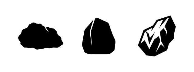 Various Stone and Boulder Shape Icons © Lili