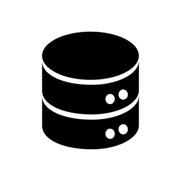 Database Storage Server Black and White Vector Icon