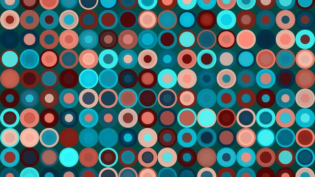 vibrant abstract pattern features pulsating rhythmic concentric circles in a playful retro color palette, ideal for contemporary design backgrounds