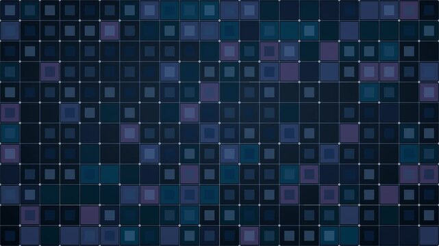 dark blue digital grid pattern with dot nodes, geometric squares for modern technology and corporate presentation backgrounds