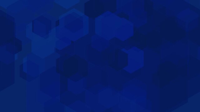 translucent slow motion blue hexagons rising, animated background for science, tech or corporate presentations