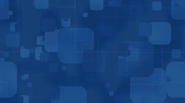 blue background with layered rounded rectangles and subtle grid patterns creates a sleek digital loopable animation