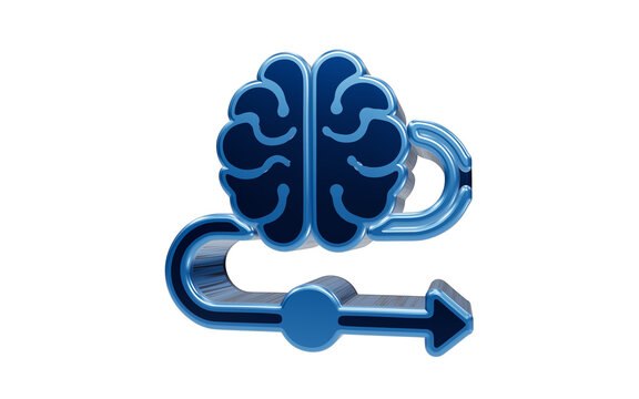 Brain Function Symbol: A stylized graphic representing the brain, connected by a pathway suggesting thought processes, innovation, and intellectual activity.