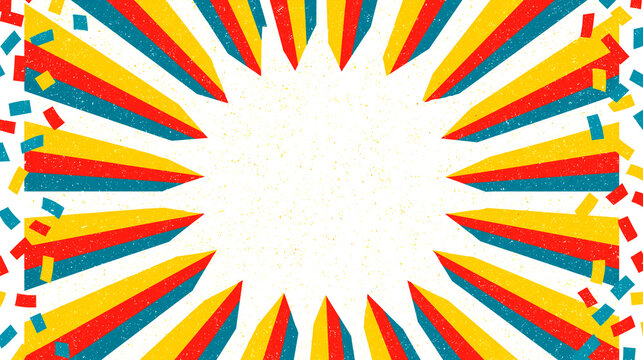 Retro risograph confetti burst celebration background / vintage promotional print
