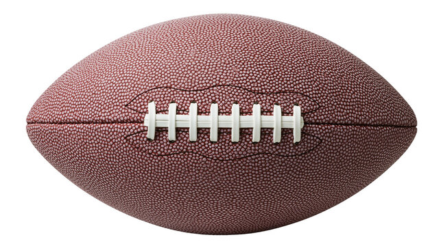 Isolated American football, realistic 3D render of a pigskin ball with white laces