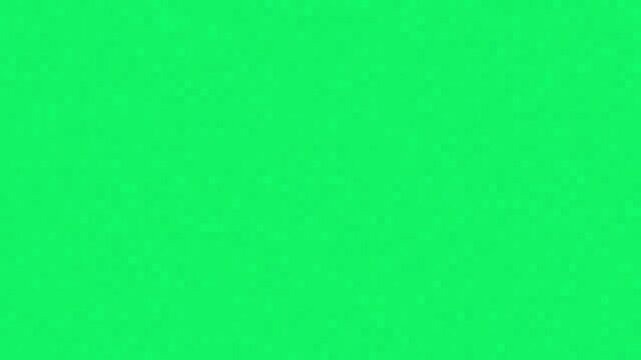 A flat emerald green field fills the frame, textured with faintly lighter and darker square blocks that shift position gently and continuously throughout the loop.
