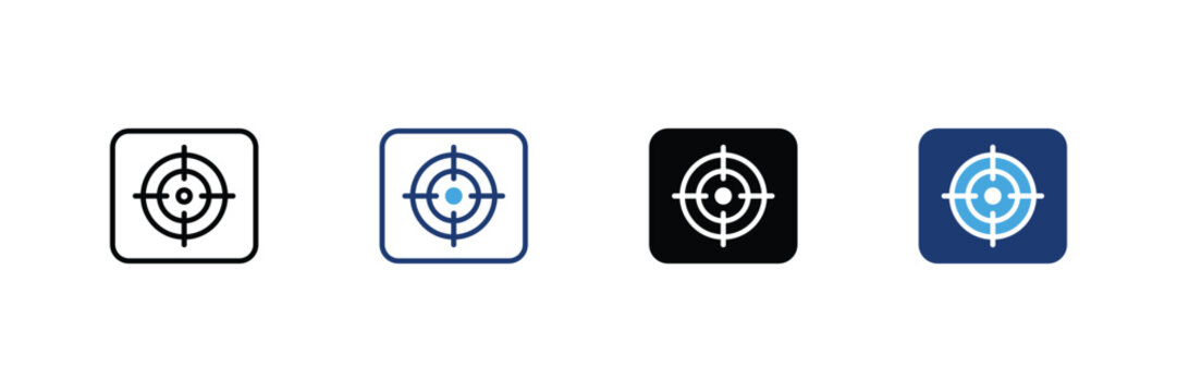 Search intent target and audience focus vector icon set