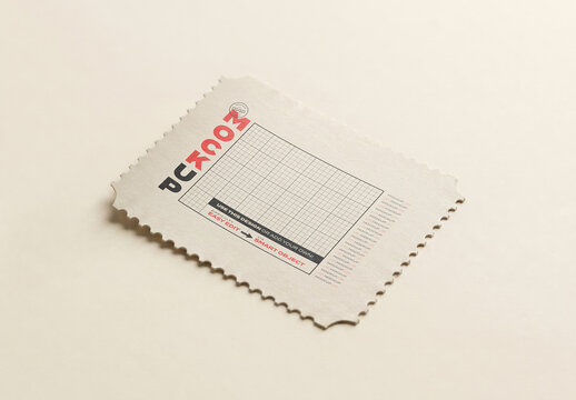 Perforated Paper Postage Stamp Mockup