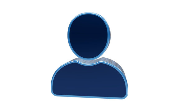 User Icon in 3D Perspective: A clean, modern 3D representation of a generic user icon, symbolizing an individual or a profile, rendered in a solid blue hue.