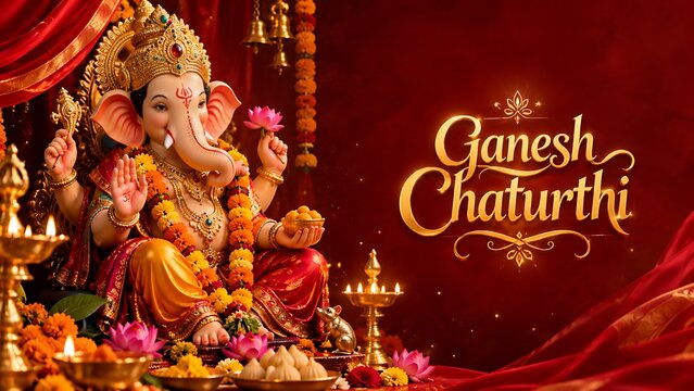 Ganesh Ganpati Bappa Festival Editorial Artwork &ndash; Ganesh Chaturthi, Ganeshotsav, Vinayak Chaturthi, Ganesh Jayanti, Sankashti Chaturthi, Angarki Sankashti Chaturthi and Anant Chaturdashi