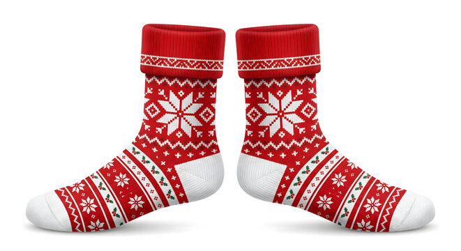 Christmas knit socks vector illustration