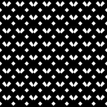 Seamless pattern with geometric motifs in black and white