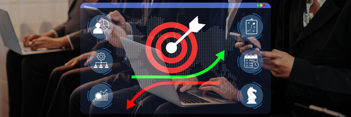 Conceptual image showcasing digital marketing strategy, audience engagement, and data analysis in a...