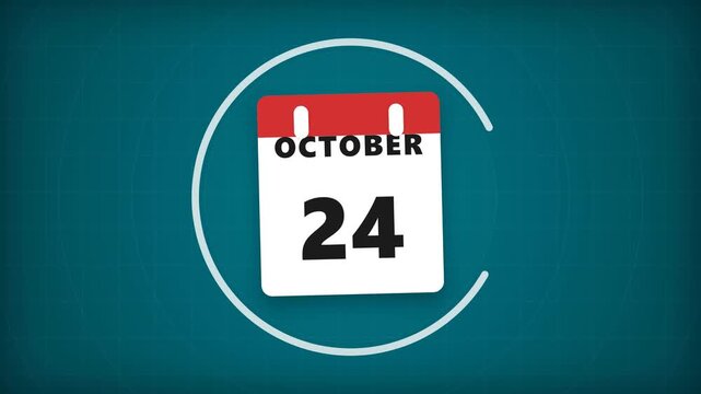 Modern digital calendar page with date on dark teal textured background, concept for finance timeline planning and deadline tracking, ideal for corporate presentations, scheduling apps,
