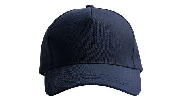 Isolated Plain Navy Blue Cotton Twill Baseball Cap for Casual Outfit and Style Accessory
