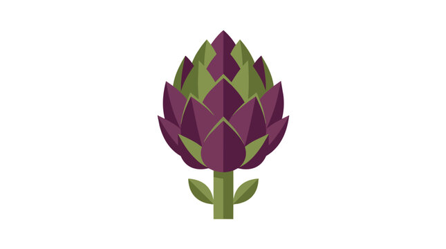Purple artichoke gourmet vegetable concept modern flat vector illustration for culinary branding