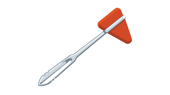 Neurological reflex hammer taylor percussion tool in a modern flat vector illustration for clinical diagnostic branding