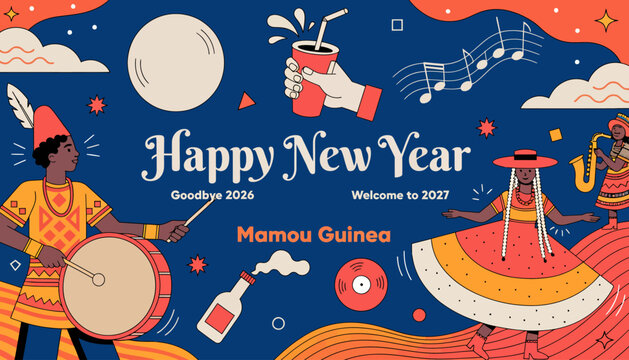 Happy New Year celebration in Mamou, Guinea
