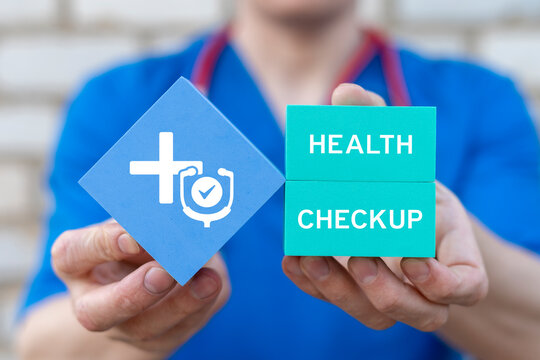 Concept of health checkup. Medical check-up. Patient health exam.