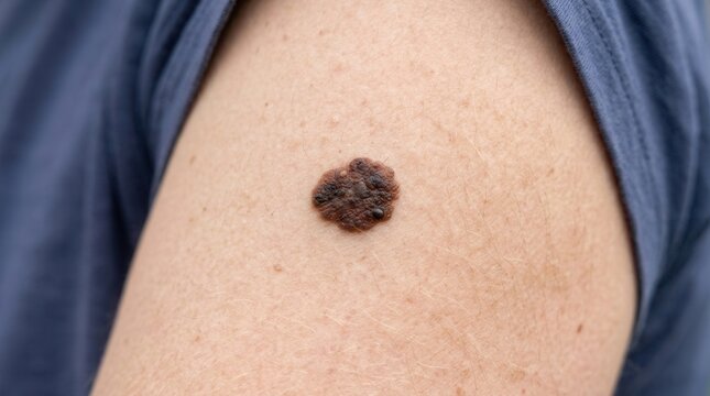 Close Up Of Melanoma Skin Lesion On Arm