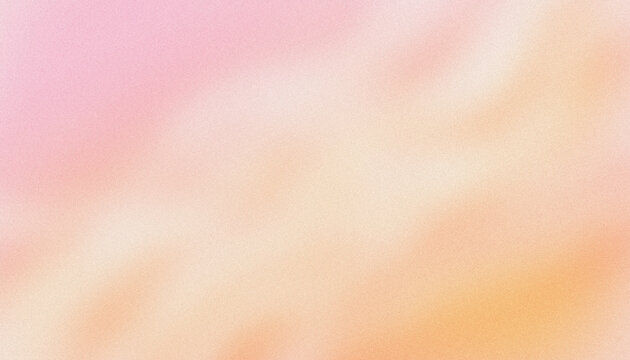 Abstract gradient background panoramic style with soft glowing powdery pink, tender peach, light apricot and pearlescent white color blend and grainy texture