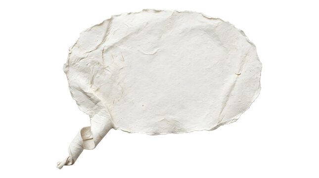Blank white paper speech bubble isolated on black background