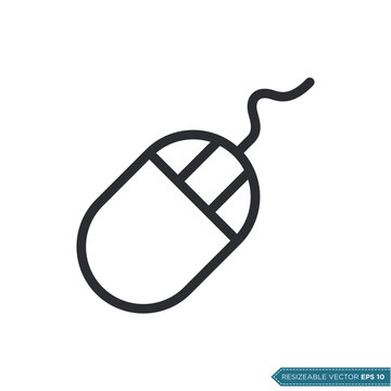 Mouse Icon Vector Template Flat Design Illustration Design