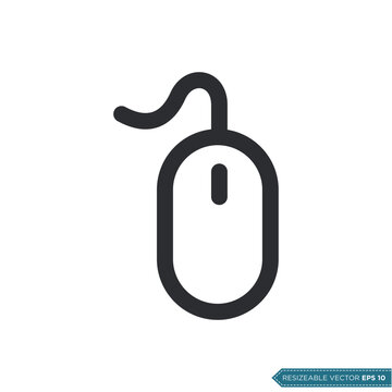 Mouse Icon Vector Template Flat Design Illustration Design