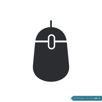 Mouse Icon Vector Template Flat Design Illustration Design