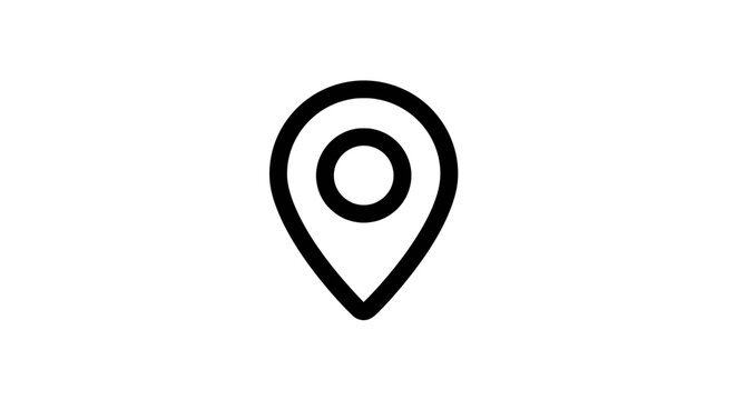 Black Location Pin Icon Symbol.