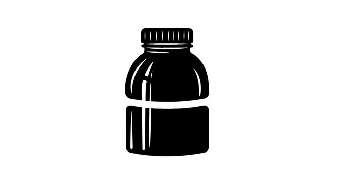 Black plastic medicine bottle container.