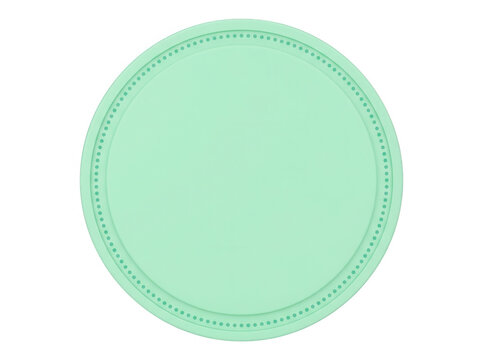 Un cercle vert menthe pastel avec une bordure pointill&eacute;e d&eacute;corative, id&eacute;al comme arri&egrave;re-plan minimaliste ou &eacute;l&eacute;ment de design graphique pour des projets cr&eacute;atifs et des pr&eacute;sentations.