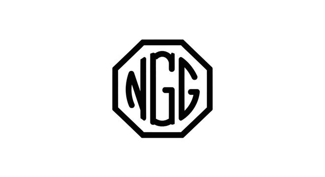 Black and white NGG logo symbol.