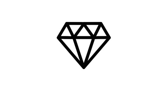 Diamond Gemstone Icon Symbol.