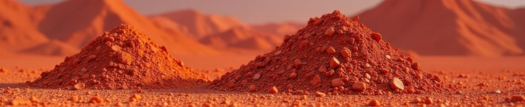 Red lateritic soil pile, construction material , Asia, isolated, ground