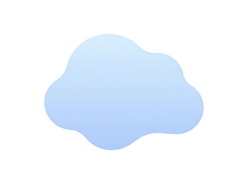 Eine minimalistische, flache Illustration einer einzelnen, hellblauen Wolke auf einem rein wei&szlig;en Hintergrund, ideal f&uuml;r grafische Designs und digitale Benutzeroberfl&auml;chen.
