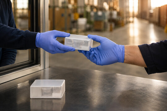 再生樹脂サンプルの引き渡しと品質確認