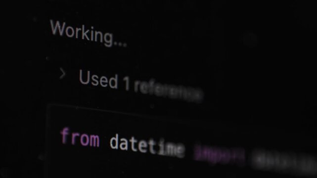 Developer software programming python code with chat bot AI. HTML code on lcd screen. Developer working on source codes on computer at office. Modern technologies, web design. Python programming