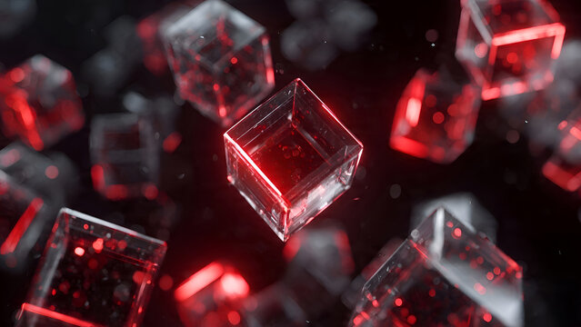 Red and Black Blockchain 4K 8K Wallpaper - Pro Trader Cybersecurity Background`