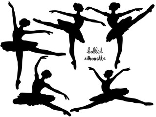 Silhouette Collection of Ballet Dancers in Various Poses © rahayu