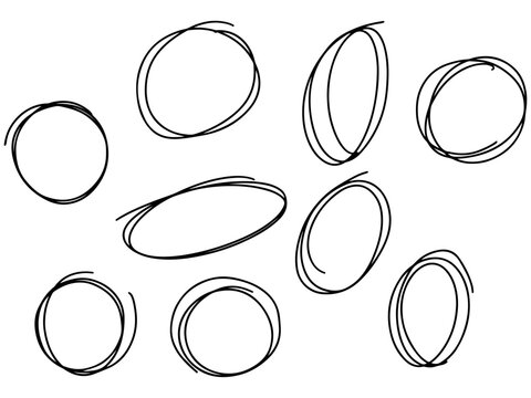 C&iacute;rculos y &oacute;valos abstractos dibujados a mano estilo garabato