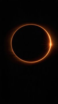 Solar Eclipse on Black Background